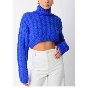 Anderson cableknit cobalt sweater